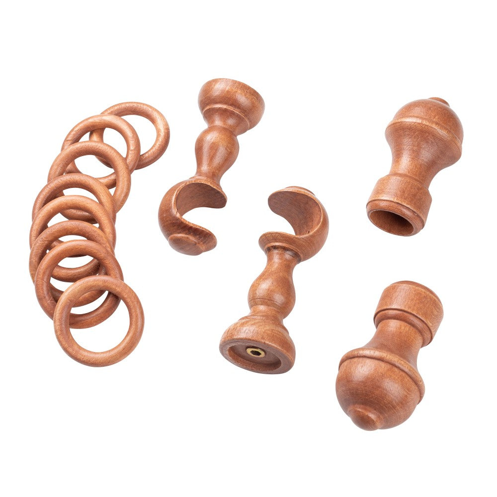 Galerie simpla lemn masiv Ares, consola clasica, nuanta cires, 240 cm - KIT COMPLET