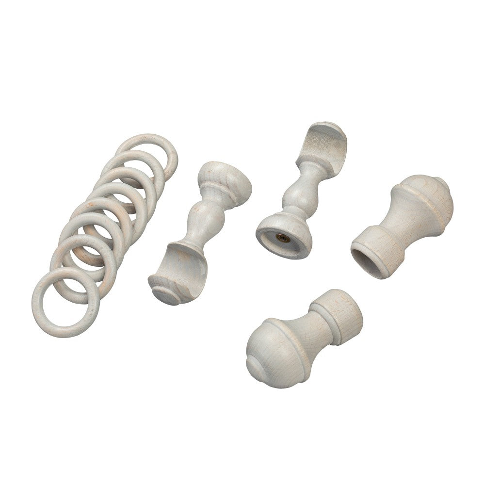 Galerie simpla lemn masiv Ares, consola clasica, nuanta gri-antic, 120 cm - KIT COMPLET