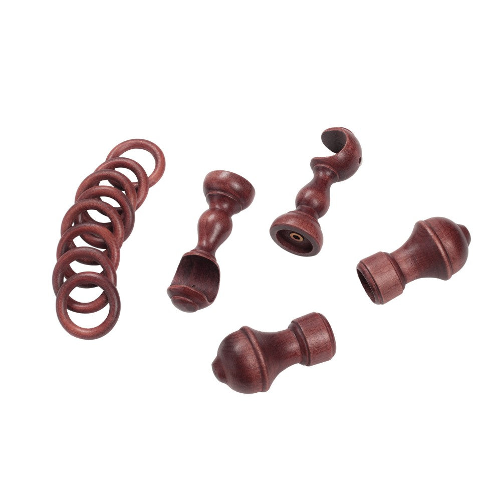 Galerie simpla lemn masiv Ares, consola clasica, nuanta mahon, 200 cm - KIT COMPLET