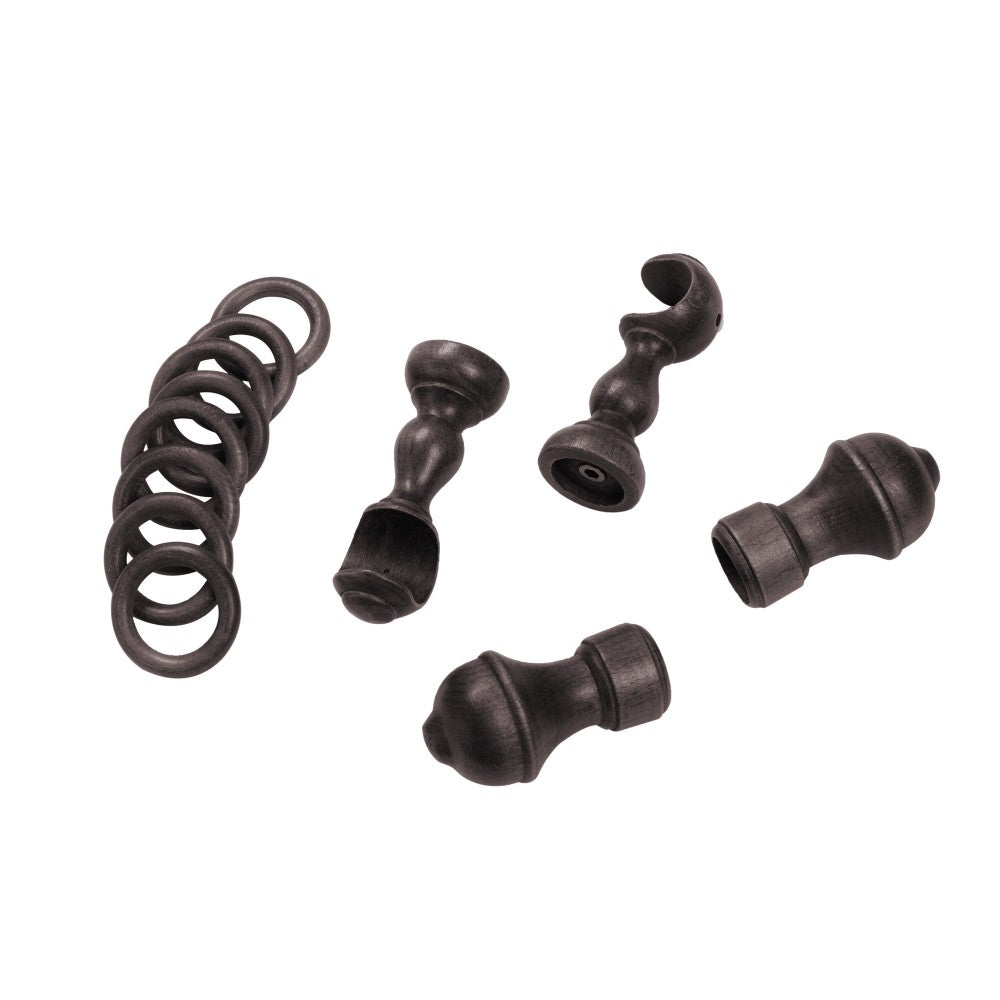 Galerie simpla lemn masiv Ares, consola clasica, nuanta wenge, 180 cm - KIT COMPLET