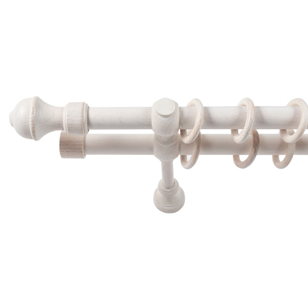 Ares solid wood double gallery, antique white shade, 140 cm - COMPLETE KIT