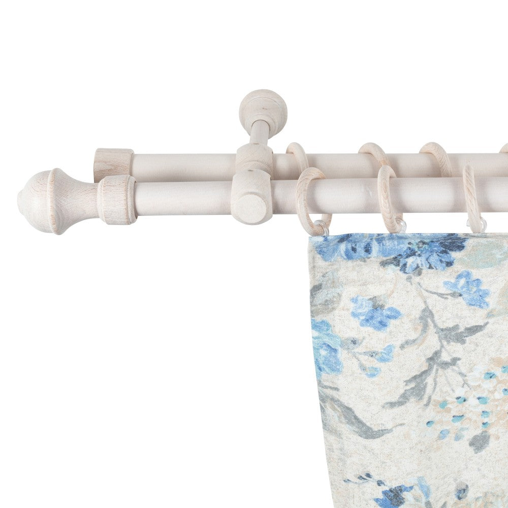 Galerie dubla lemn masiv Ares, nuanta alb-antic, 220 cm - KIT COMPLET