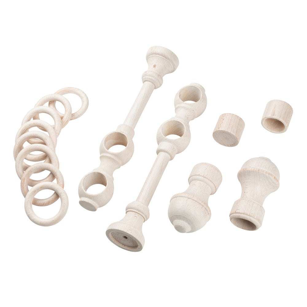 Ares solid wood double gallery, antique white shade, 280 cm - COMPLETE KIT