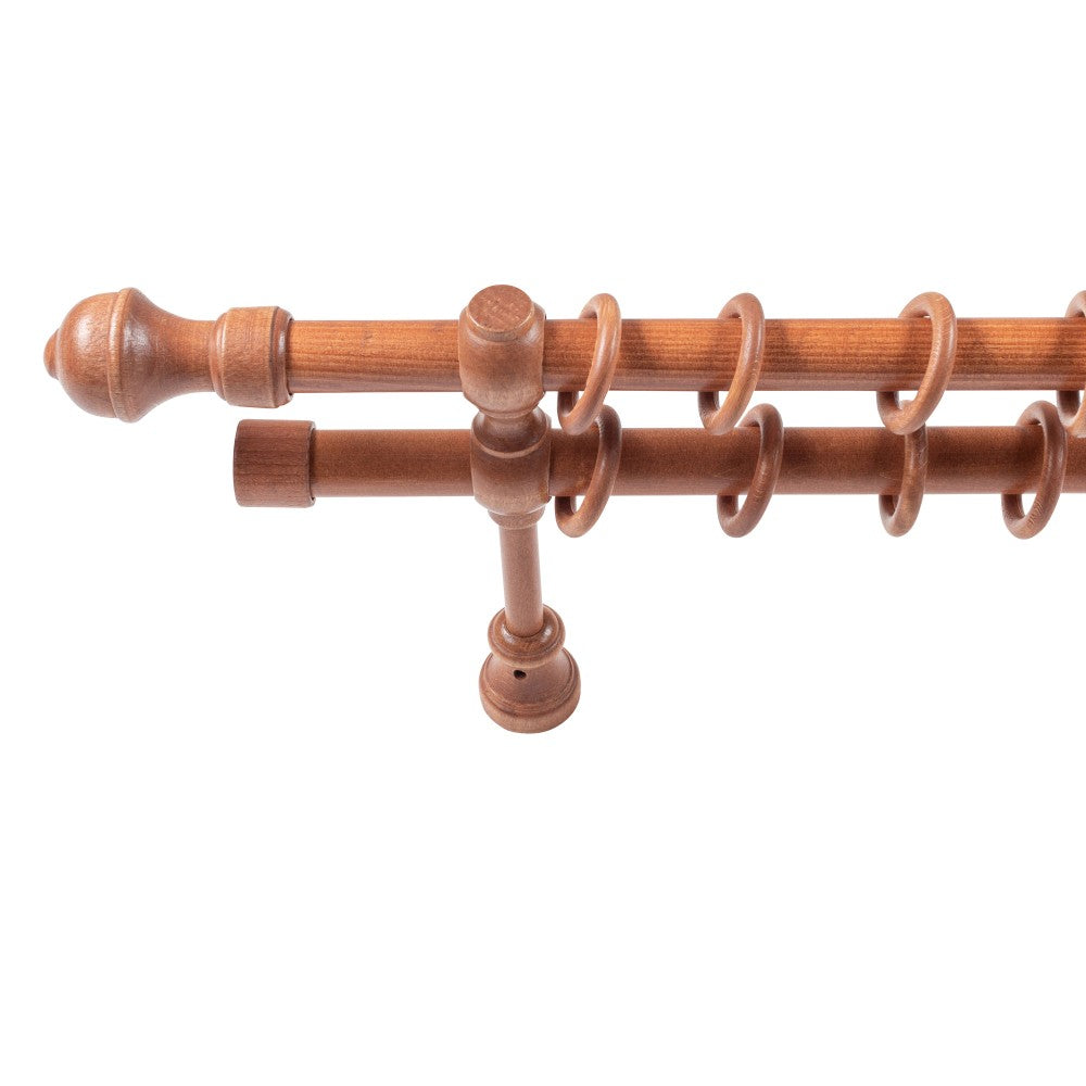 Ares solid wood double gallery, cherry shade, 200 cm - COMPLETE KIT