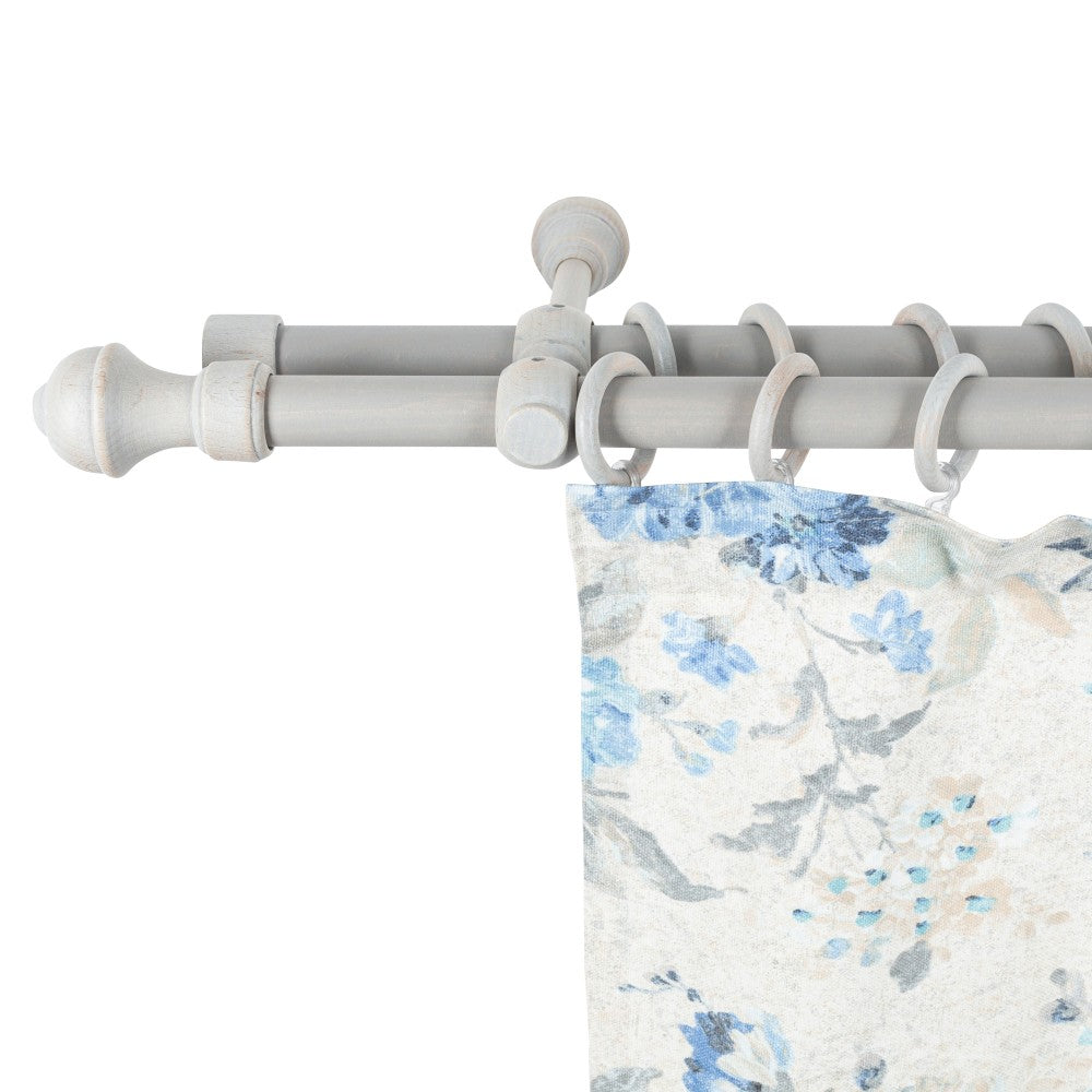 Galerie dubla lemn masiv Ares, nuanta gri-antic, 280 cm - KIT COMPLET