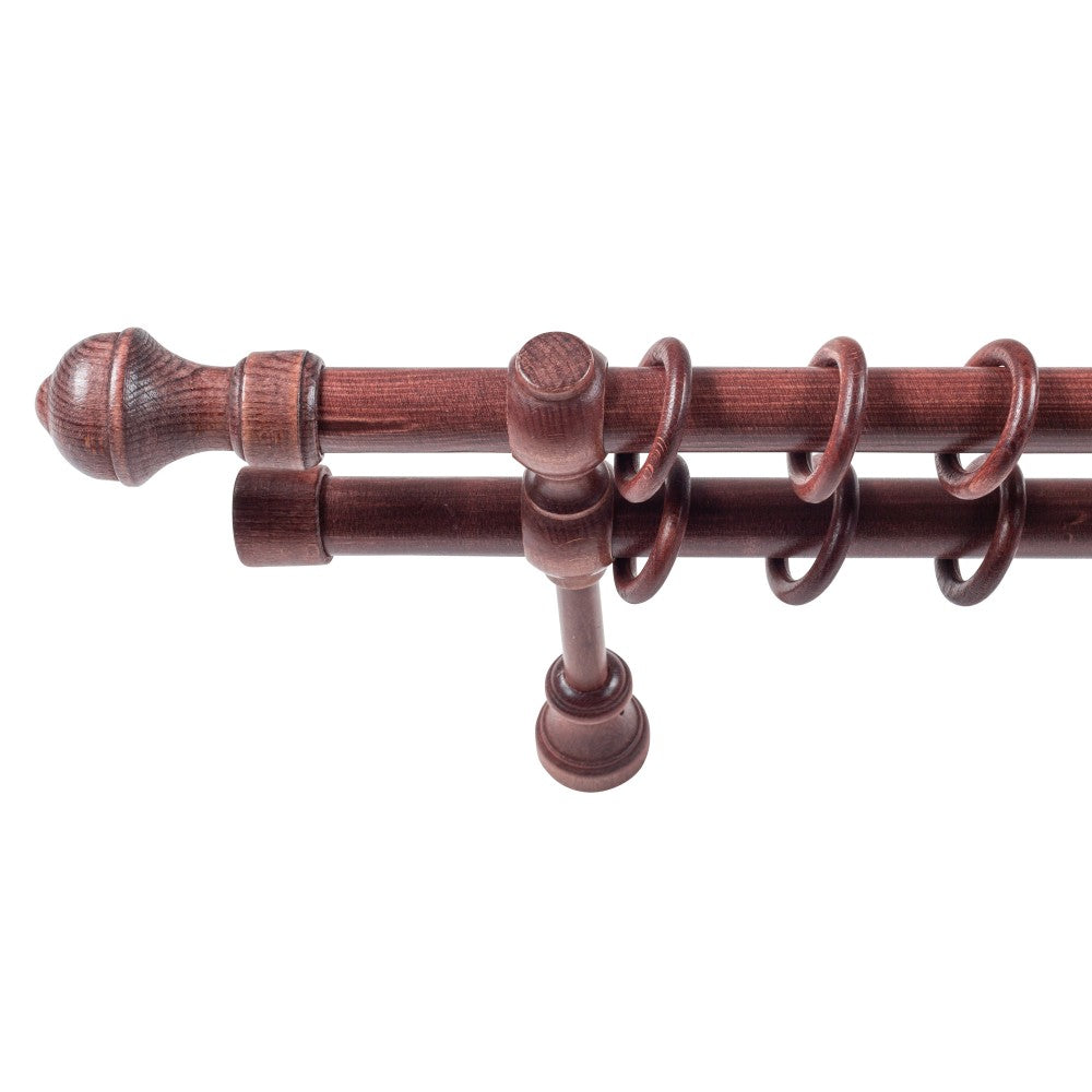 Ares solid wood double gallery, mahogany shade, 160 cm - COMPLETE KIT