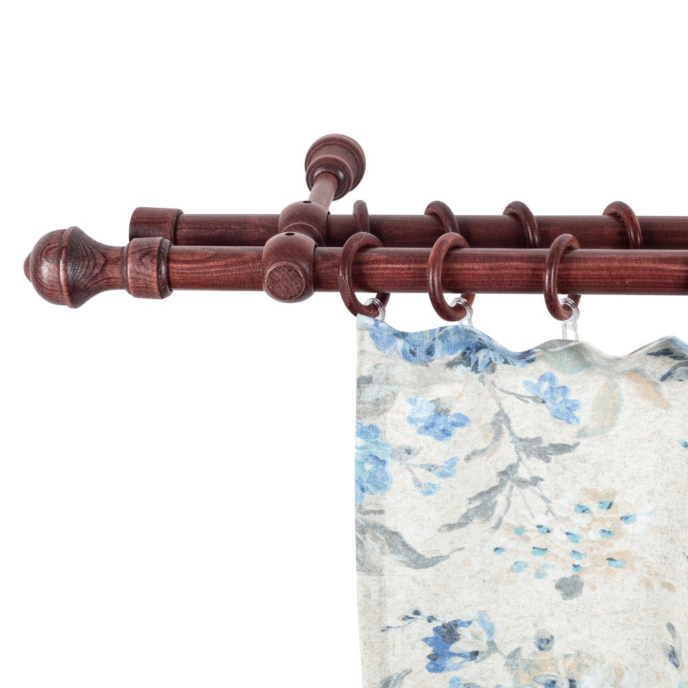 Galerie dubla lemn masiv Ares, nuanta mahon, 120 cm - KIT COMPLET