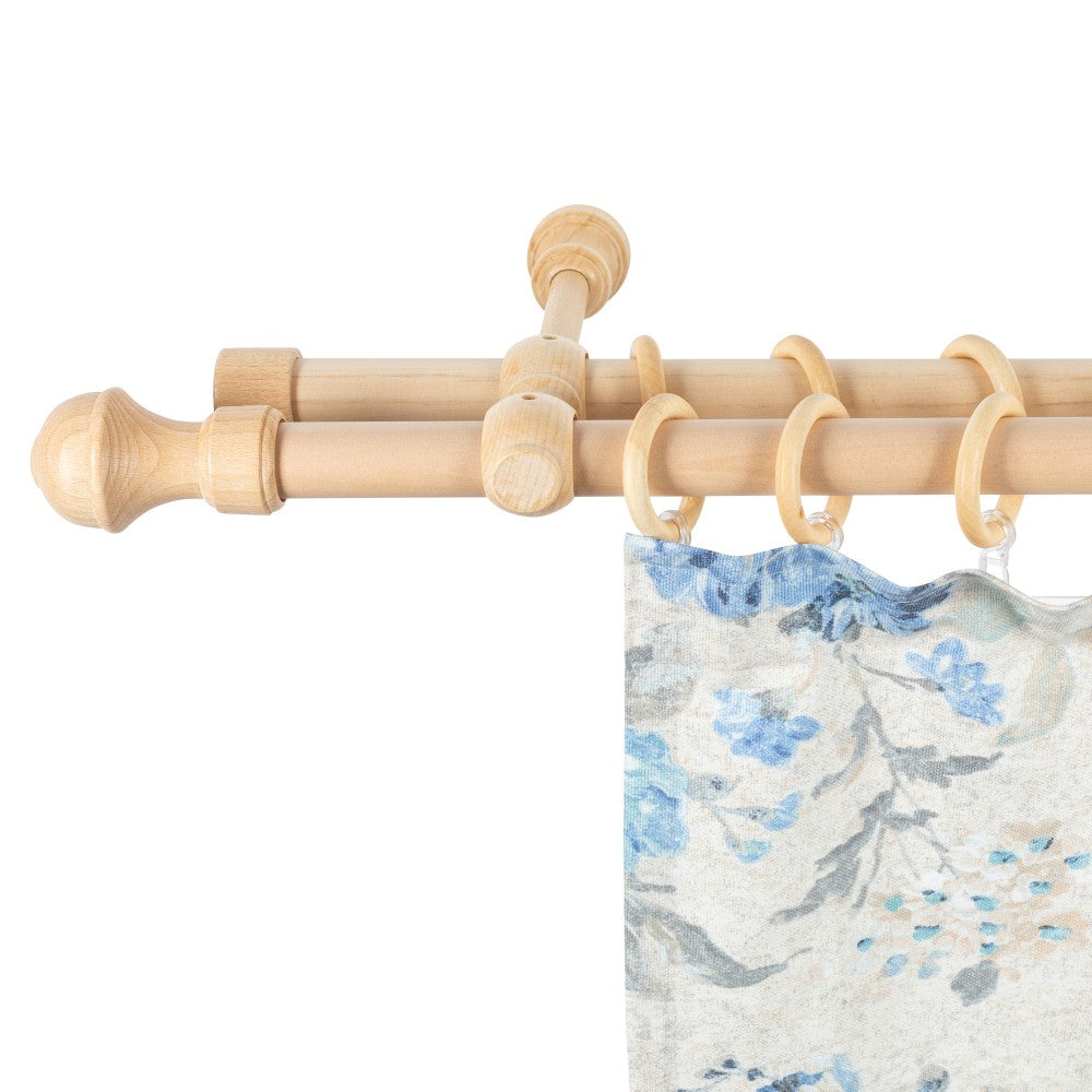 Galerie dubla lemn masiv Ares, nuanta natur, 120 cm - KIT COMPLET