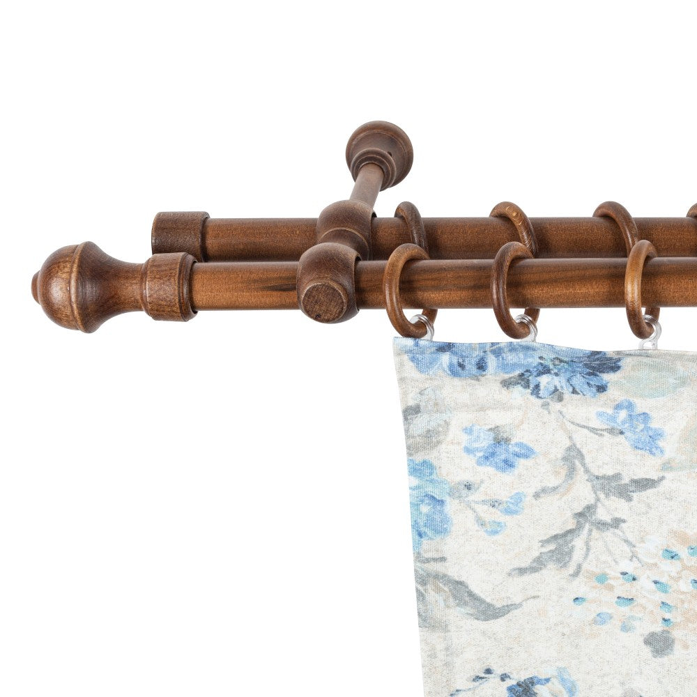 Ares solid wood double gallery, walnut shade, 220 cm - COMPLETE KIT