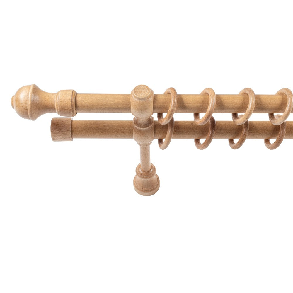 Ares solid wood double gallery, oak shade, 140 cm - COMPLETE KIT