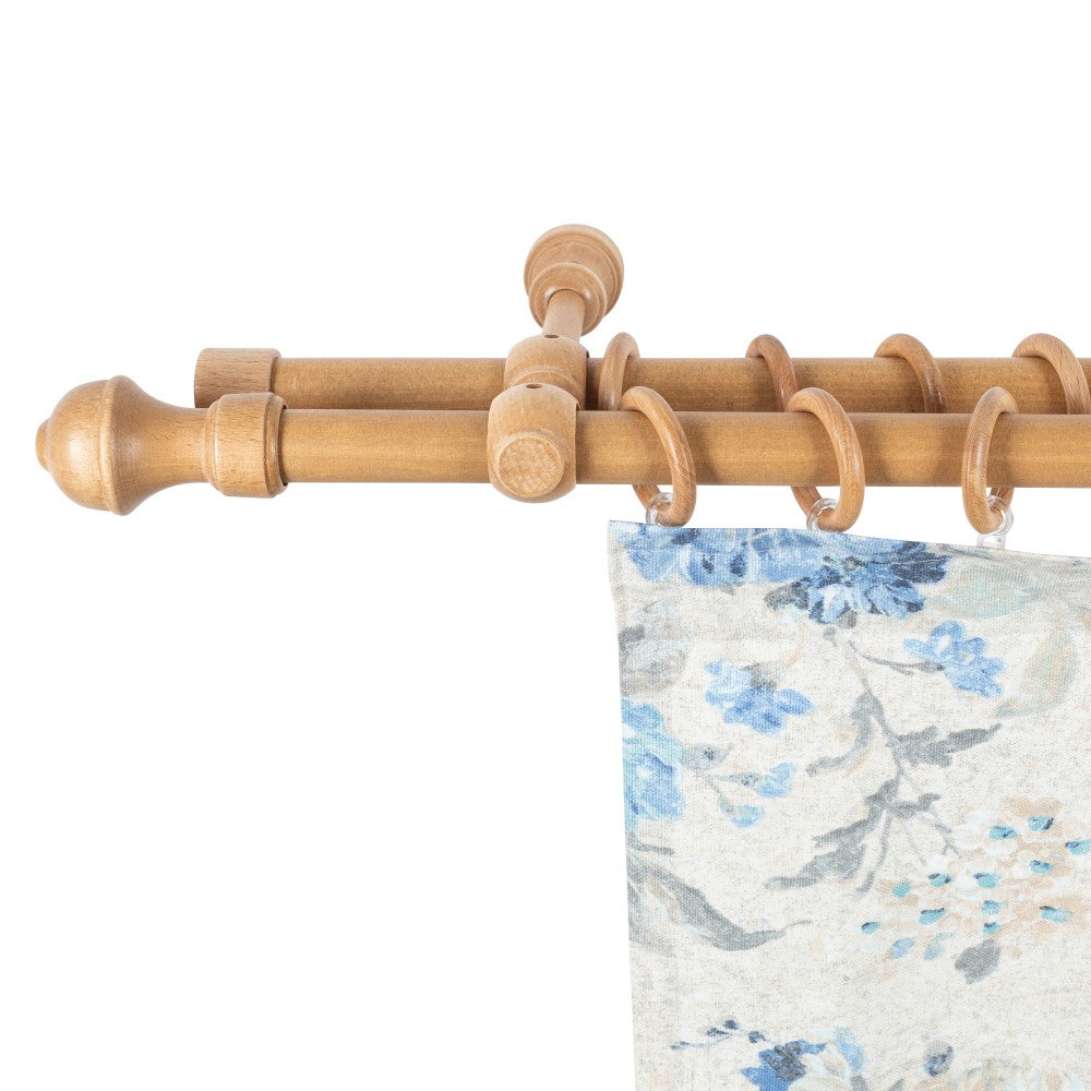 Ares solid wood double gallery, oak shade, 120 cm - COMPLETE KIT