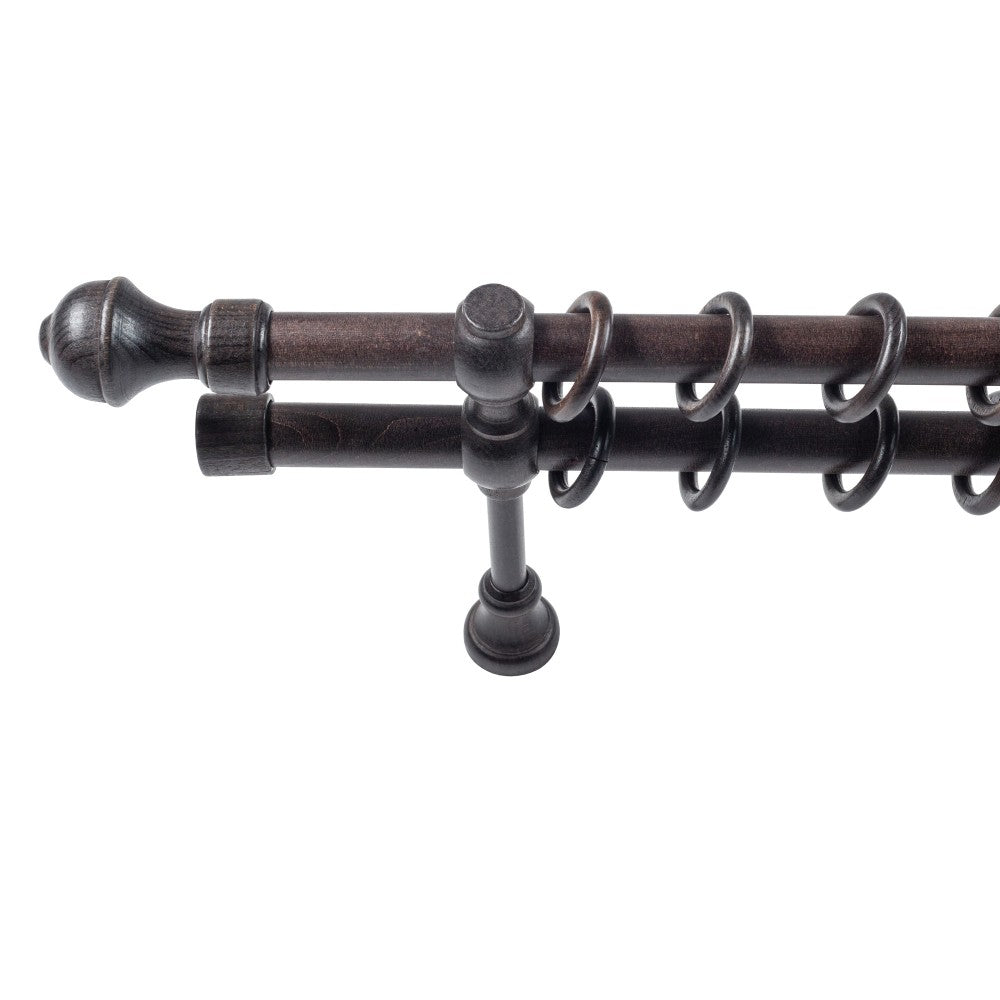 Ares solid wood double gallery, wenge shade, 260 cm - COMPLETE KIT