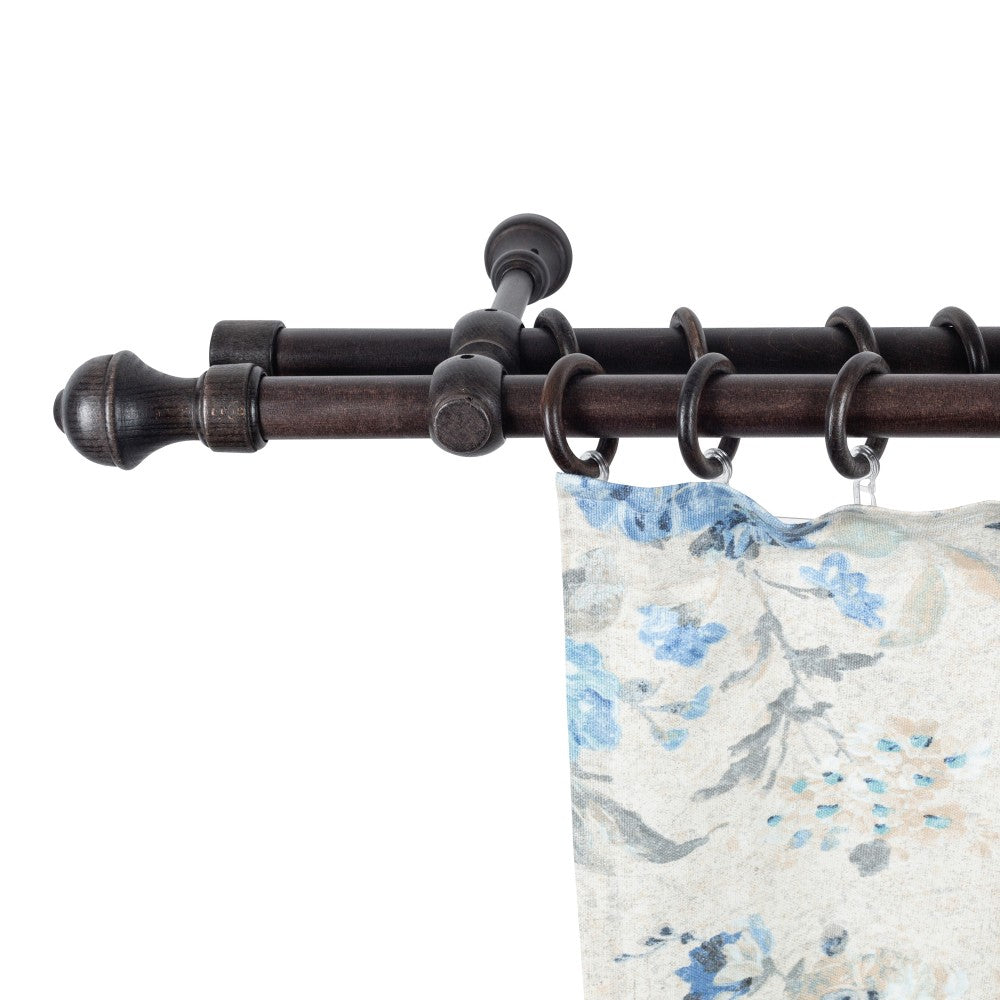 Galerie dubla lemn masiv Ares, nuanta wenge, 240 cm - KIT COMPLET