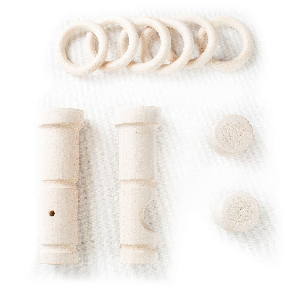 Galerie simpla lemn masiv Cafiro, consola moderna, nuanta alb-antic, 120 cm - KIT COMPLET