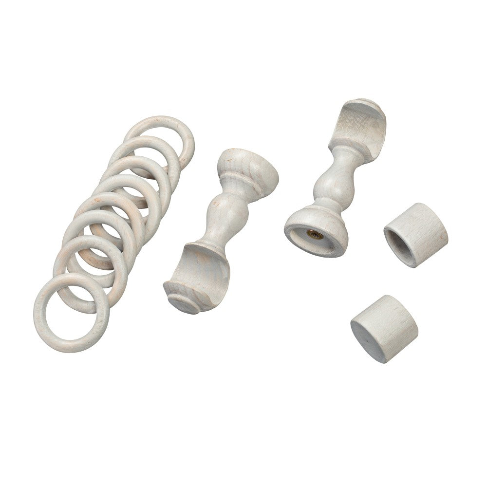 Galerie simpla lemn masiv Cafiro, consola clasica, nuanta gri-antic, 400 cm - KIT COMPLET