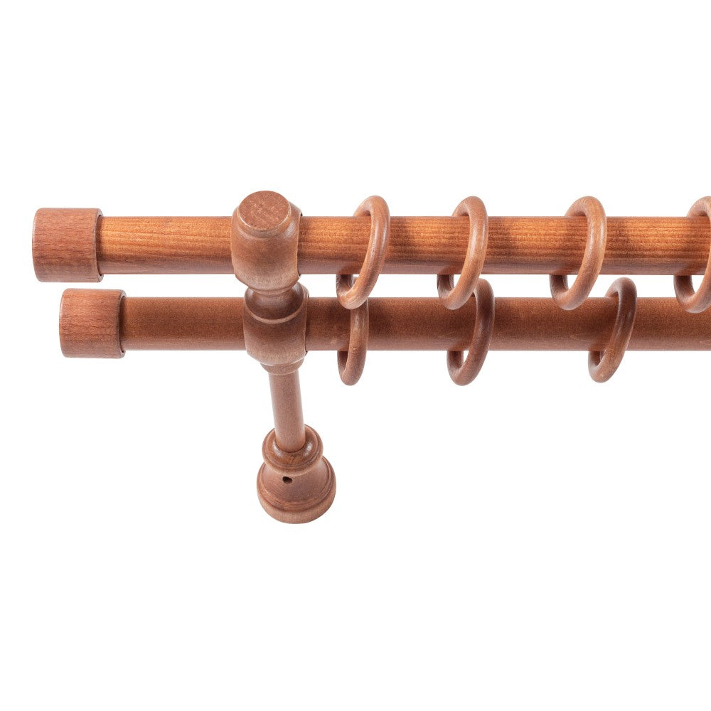 Double solid wood Cafiro gallery, cherry shade, 240 cm - COMPLETE KIT