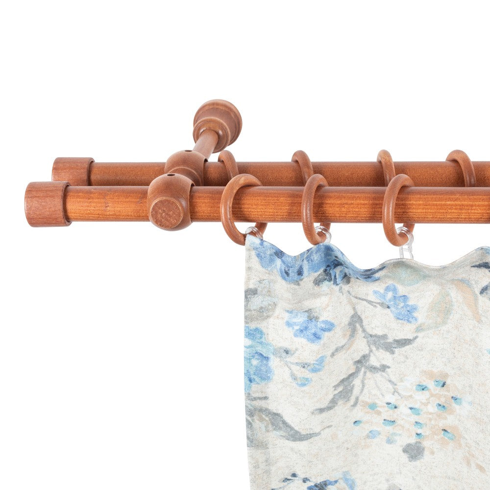 Galerie dubla lemn masiv Cafiro, nuanta cires, 220 cm - KIT COMPLET