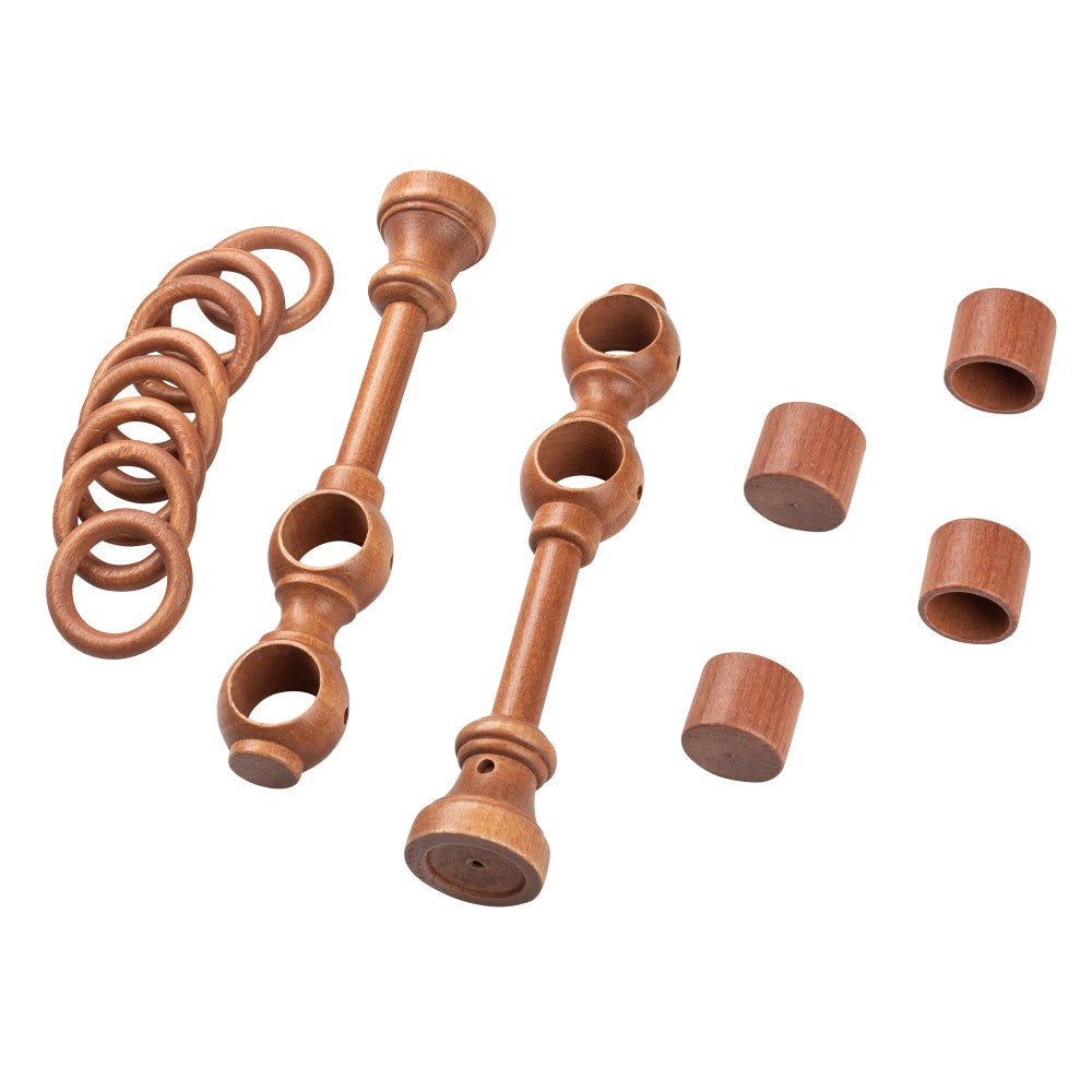 Double solid wood Cafiro gallery, cherry shade, 240 cm - COMPLETE KIT