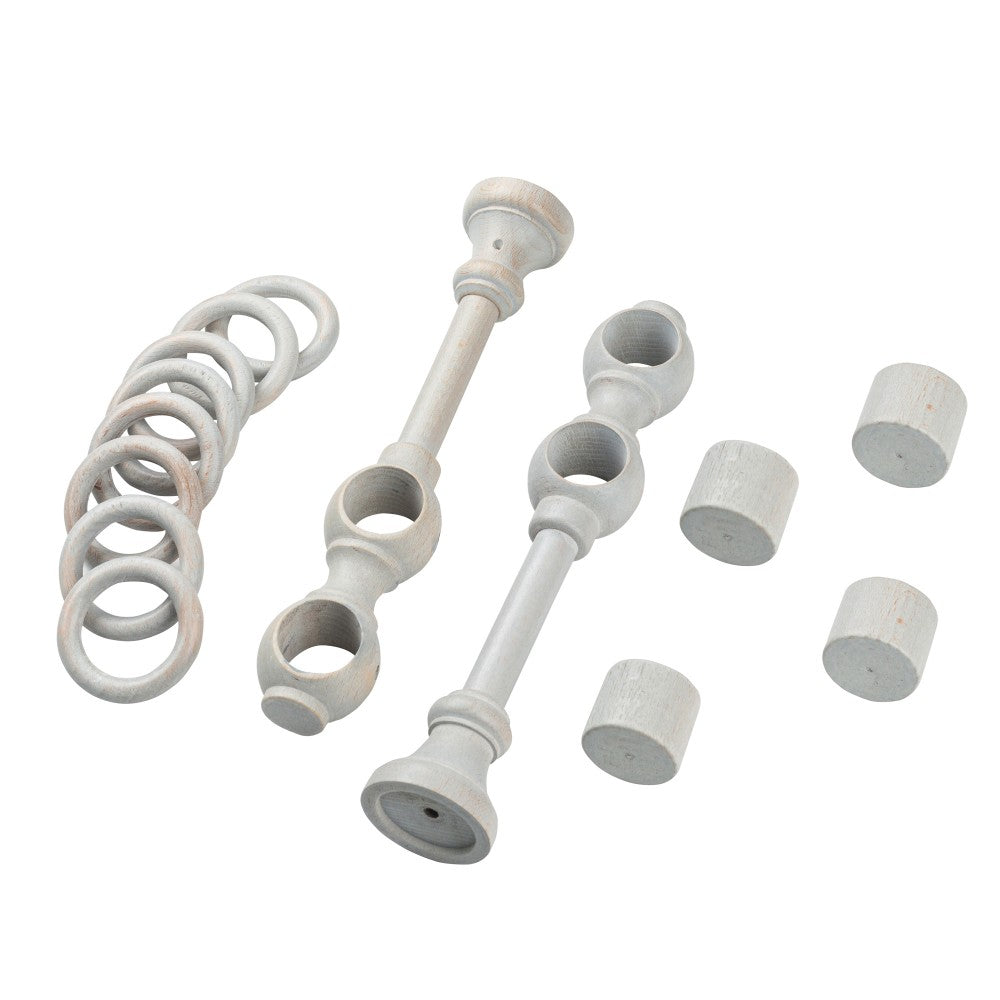 Double gallery solid wood Cafiro, antique gray shade, 300 cm - COMPLETE KIT