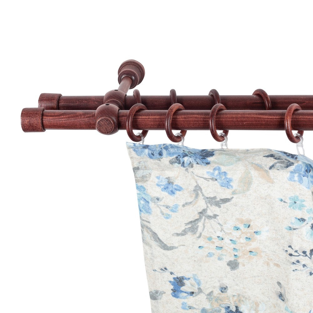 Double solid wood Cafiro gallery, mahogany shade, 200 cm - COMPLETE KIT