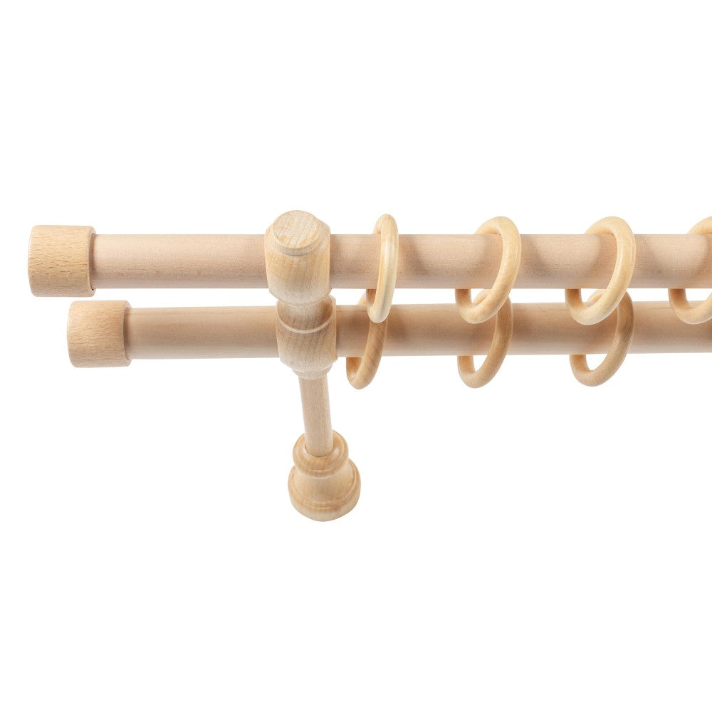 Double gallery solid wood Cafiro, natural shade, 160 cm - COMPLETE KIT