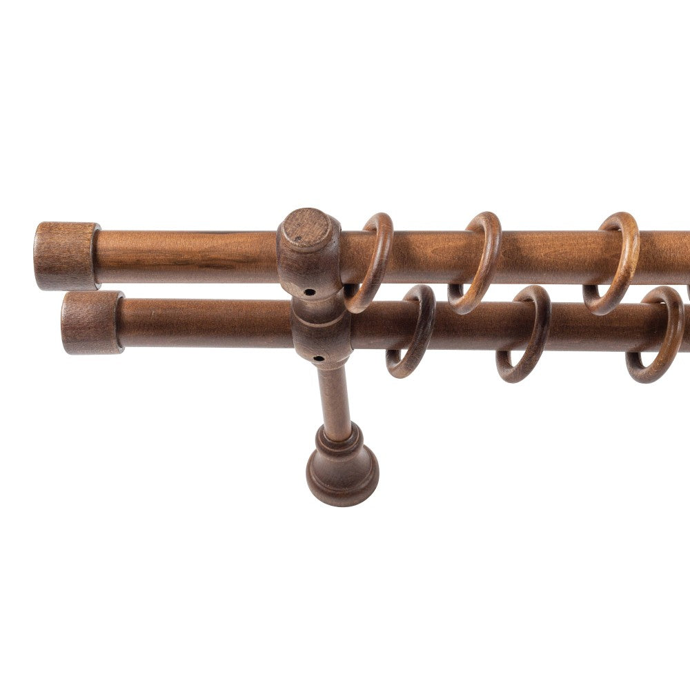 Double solid wood Cafiro gallery, walnut shade, 120 cm - COMPLETE KIT