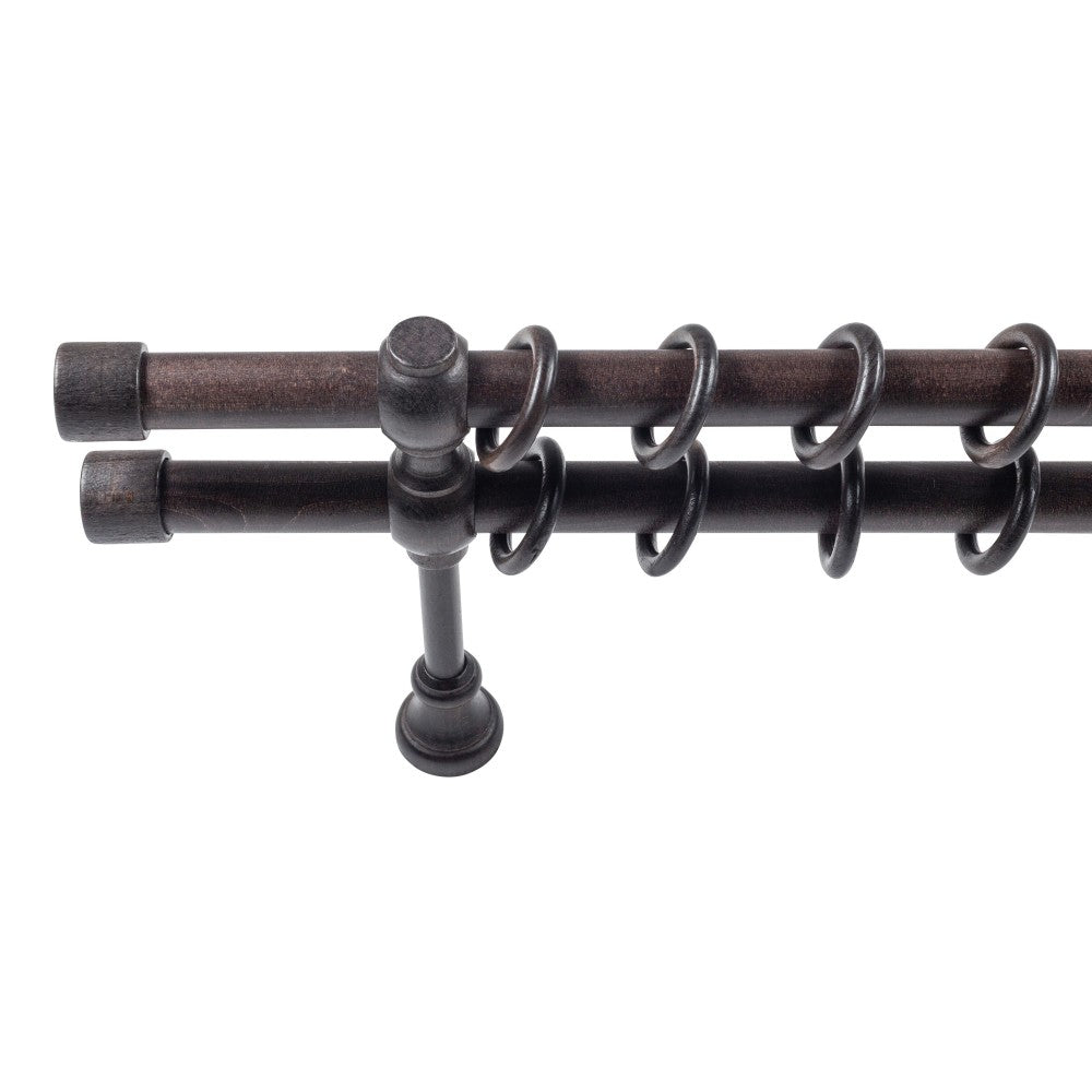 Double gallery solid wood Cafiro, wenge shade, 360 cm - COMPLETE KIT