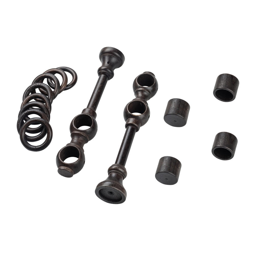 Double gallery Cafiro solid wood, wenge shade, 160 cm - COMPLETE KIT