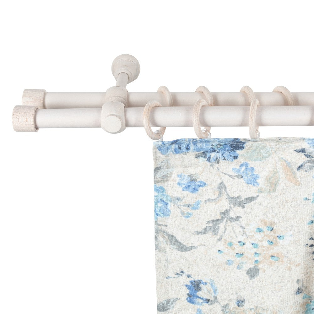 Galerie dubla lemn masiv Cafiro, nuanta alb-antic, 120 cm - KIT COMPLET