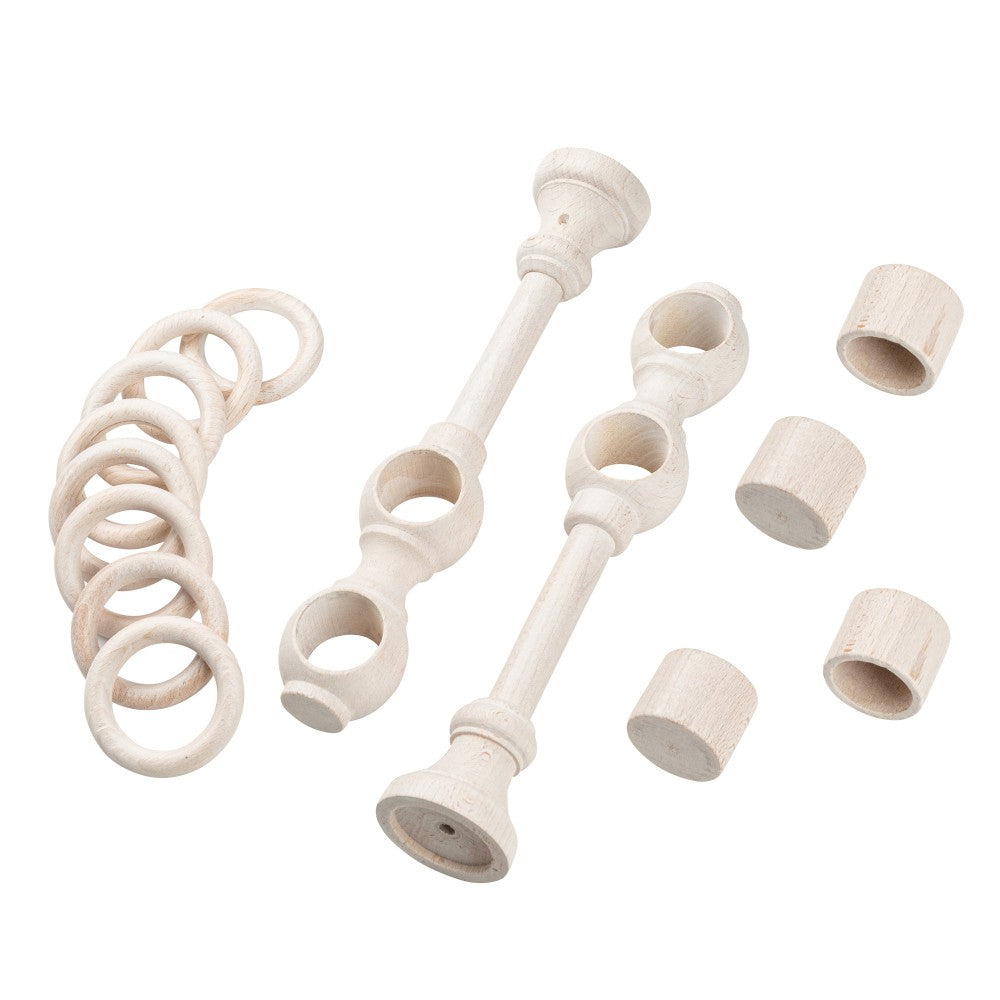 Double gallery solid wood Cafiro, antique white shade, 200 cm - COMPLETE KIT