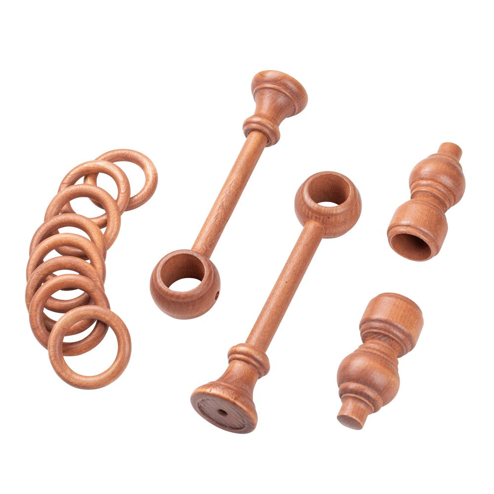 Galerie simpla lemn masiv Filigrano, consola standard, nuanta cires, 400 cm - KIT COMPLET