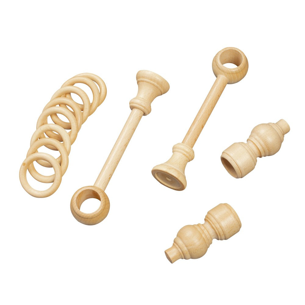 Galerie simpla lemn masiv Filigrano, consola standard, nuanta natur, 400 cm - KIT COMPLET