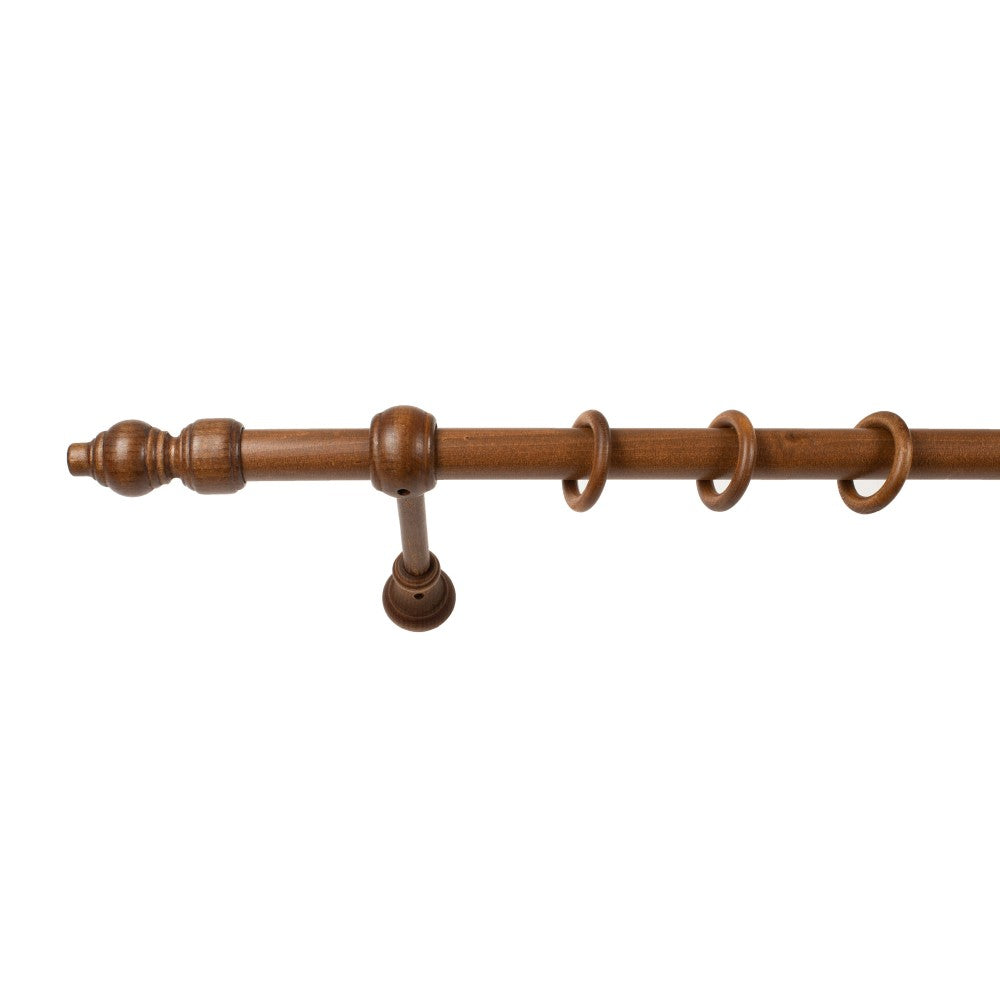 Galerie simpla lemn masiv Filigrano, consola standard, nuanta nuc, 300 cm - KIT COMPLET