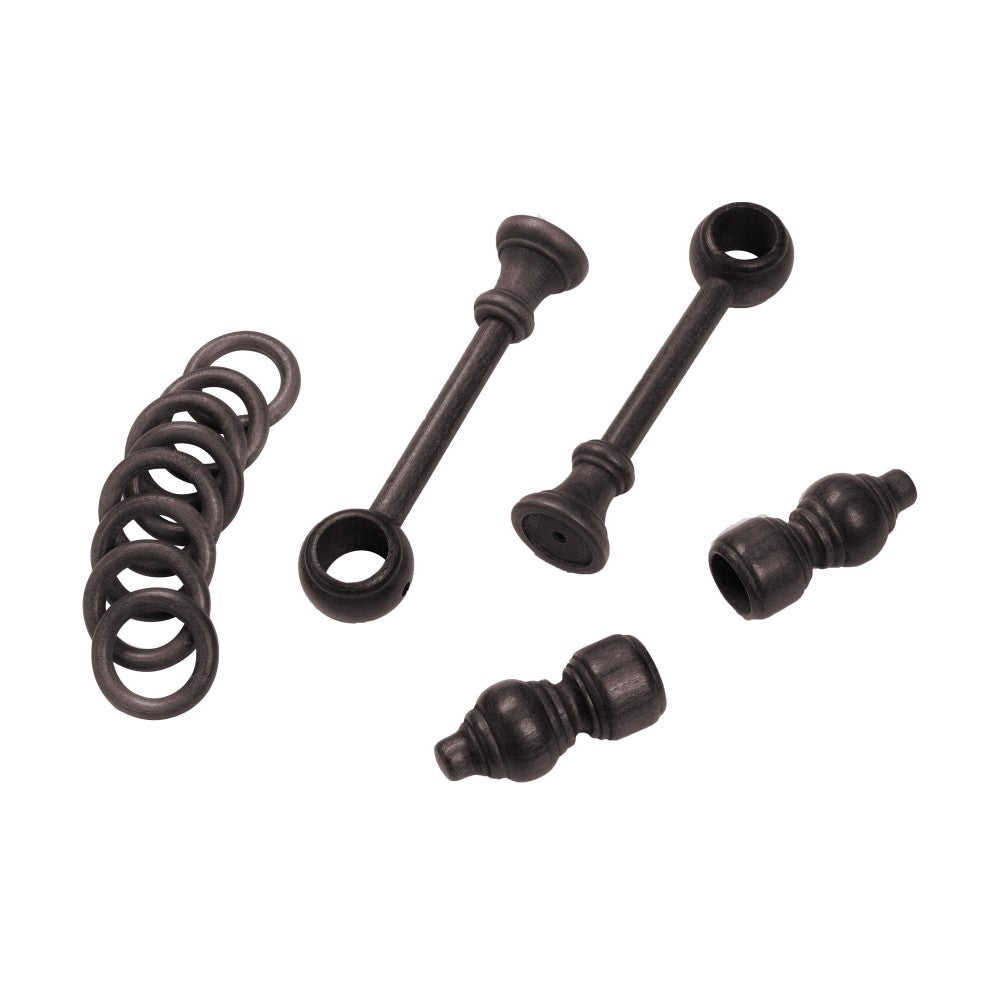Galerie simpla lemn masiv Filigrano, consola standard, nuanta wenge, 280 cm - KIT COMPLET