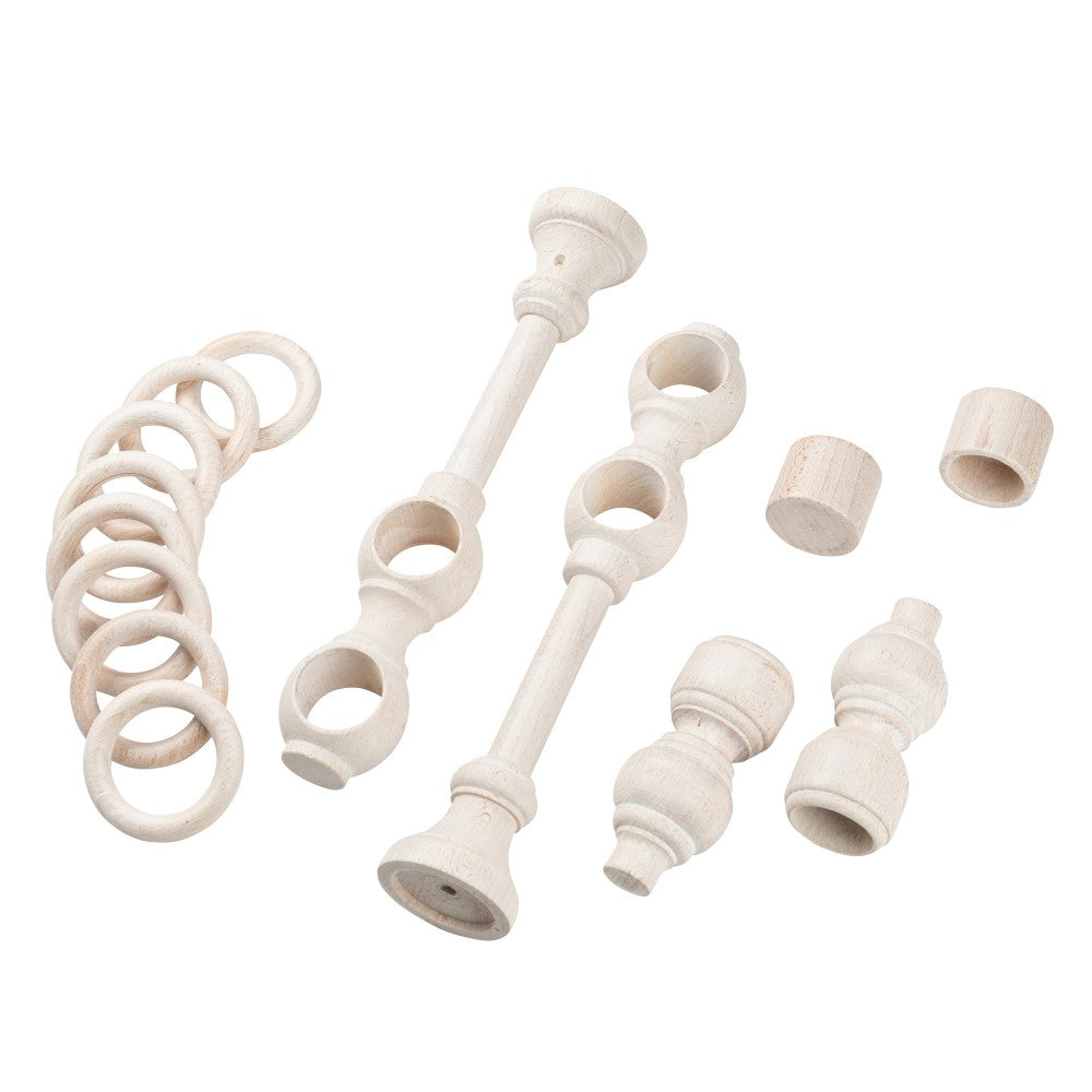 Double gallery solid wood Filigrano, antique white shade, 200 cm - COMPLETE KIT