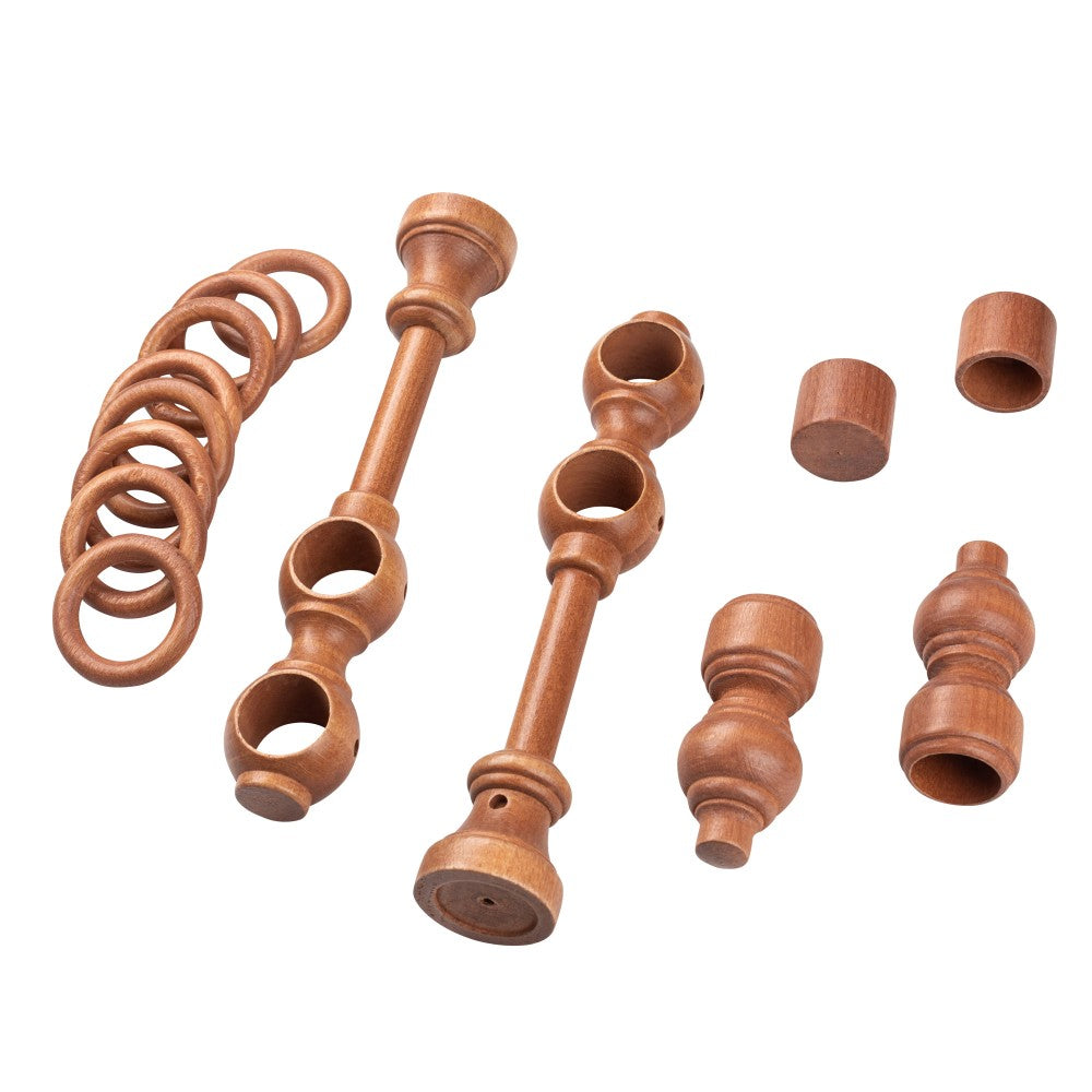 Galerie dubla lemn masiv Filigrano, nuanta cires, 180 cm - KIT COMPLET