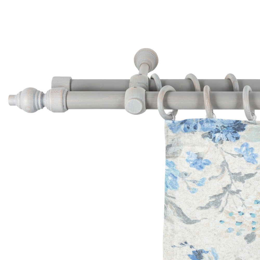 Galerie dubla lemn masiv Filigrano, nuanta gri-antic, 280 cm - KIT COMPLET