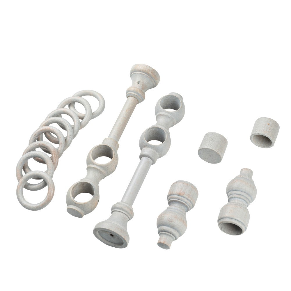 Galerie dubla lemn masiv Filigrano, nuanta gri-antic, 200 cm - KIT COMPLET