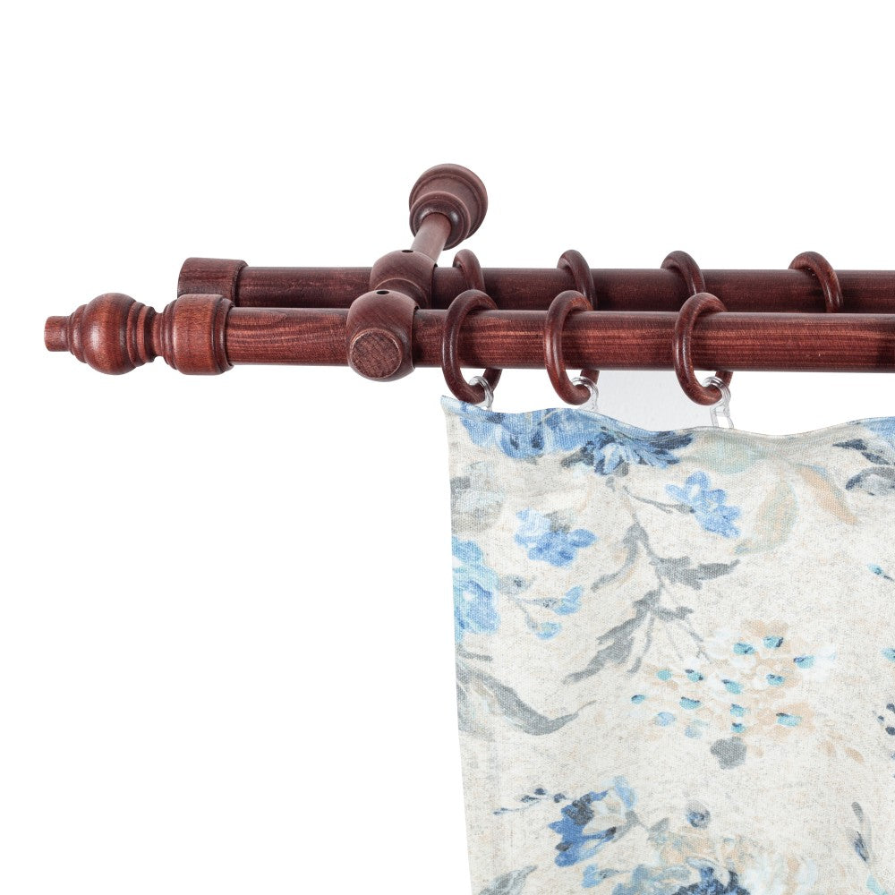 Galerie dubla lemn masiv Filigrano, nuanta mahon, 120 cm - KIT COMPLET