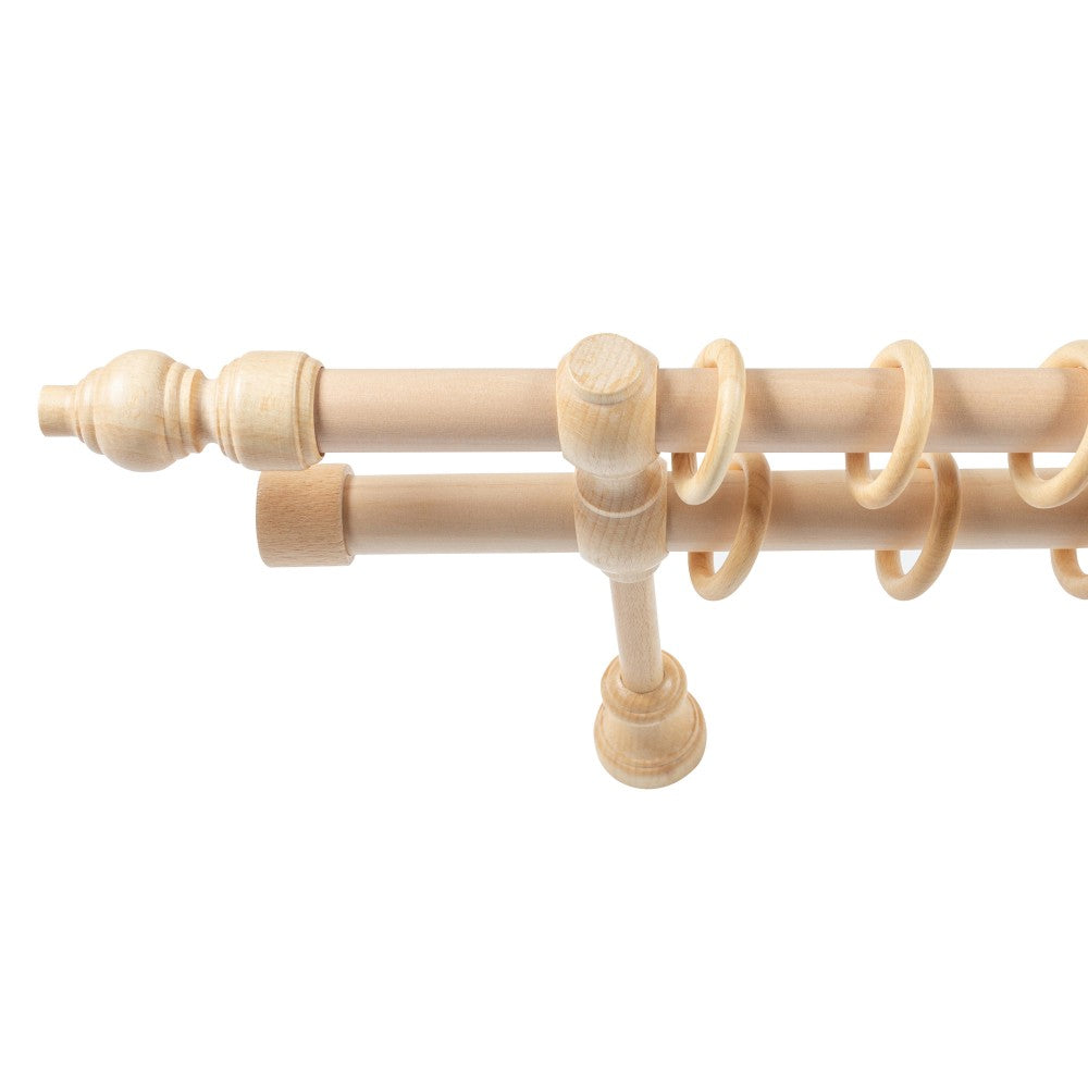 Double gallery solid wood Filigrano, natural shade, 300 cm - COMPLETE KIT