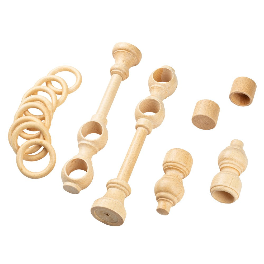 Double gallery solid wood Filigrano, natural shade, 180 cm - COMPLETE KIT