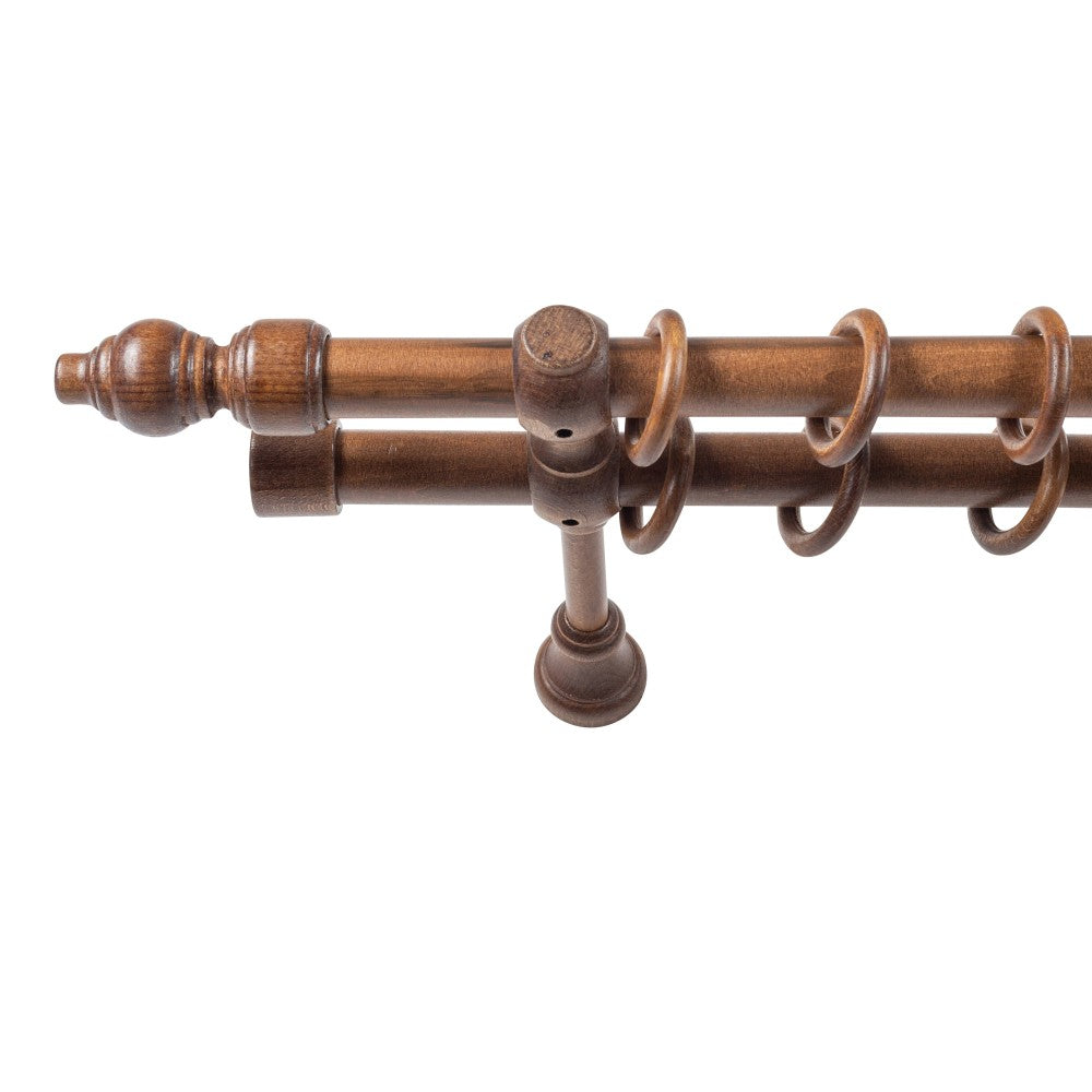 Double gallery solid wood Filigrano, walnut shade, 120 cm - COMPLETE KIT