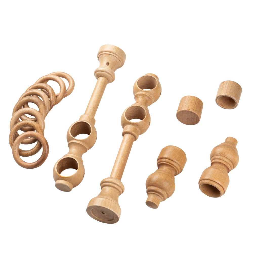 Galerie dubla lemn masiv Filigrano, nuanta stejar, 140 cm - KIT COMPLET