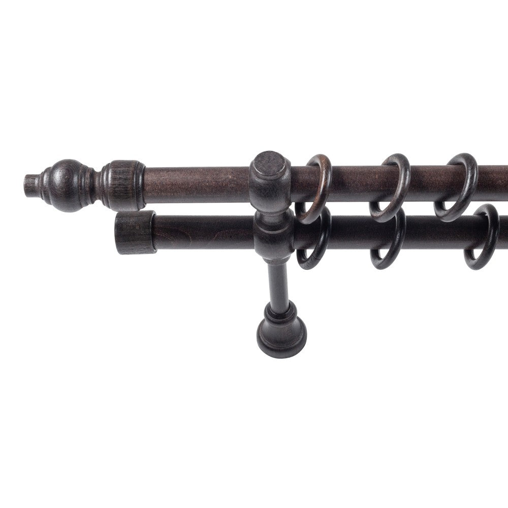 Galerie dubla lemn masiv Filigrano, nuanta wenge, 120 cm - KIT COMPLET