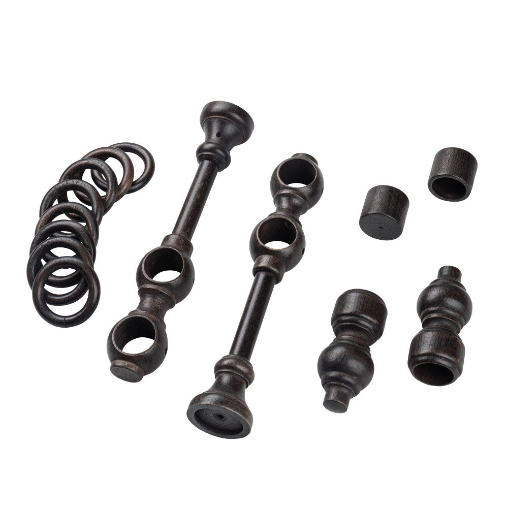 Galerie dubla lemn masiv Filigrano, nuanta wenge, 180 cm - KIT COMPLET