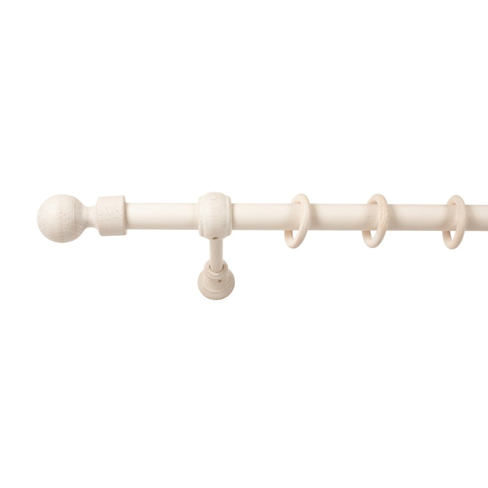 Galerie simpla lemn masiv Giro, consola standard, nuanta alb-antic, 260 cm - KIT COMPLET