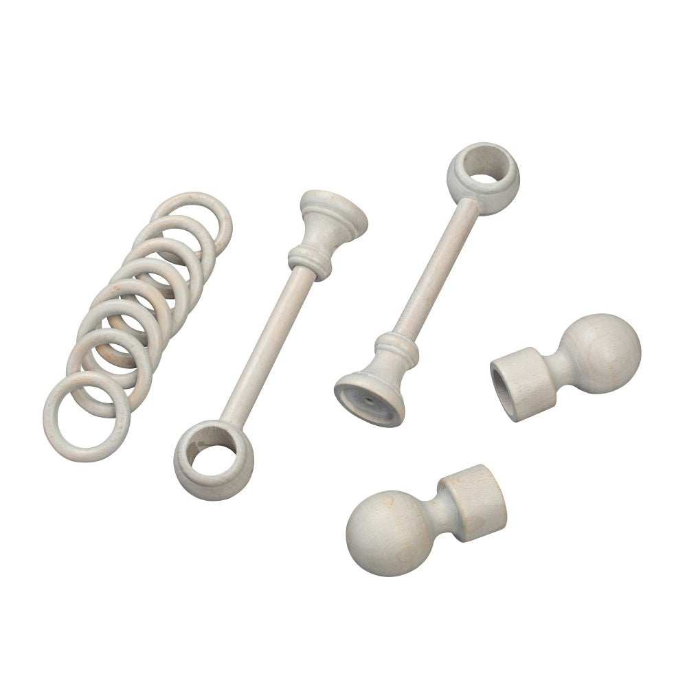 Galerie simpla lemn masiv Giro, consola standard, nuanta gri-antic, 200 cm - KIT COMPLET