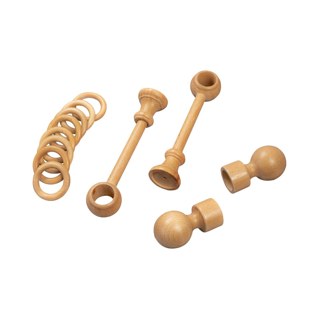 Simple solid wood gallery Giro, standard console, oak shade, 360 cm - COMPLETE KIT