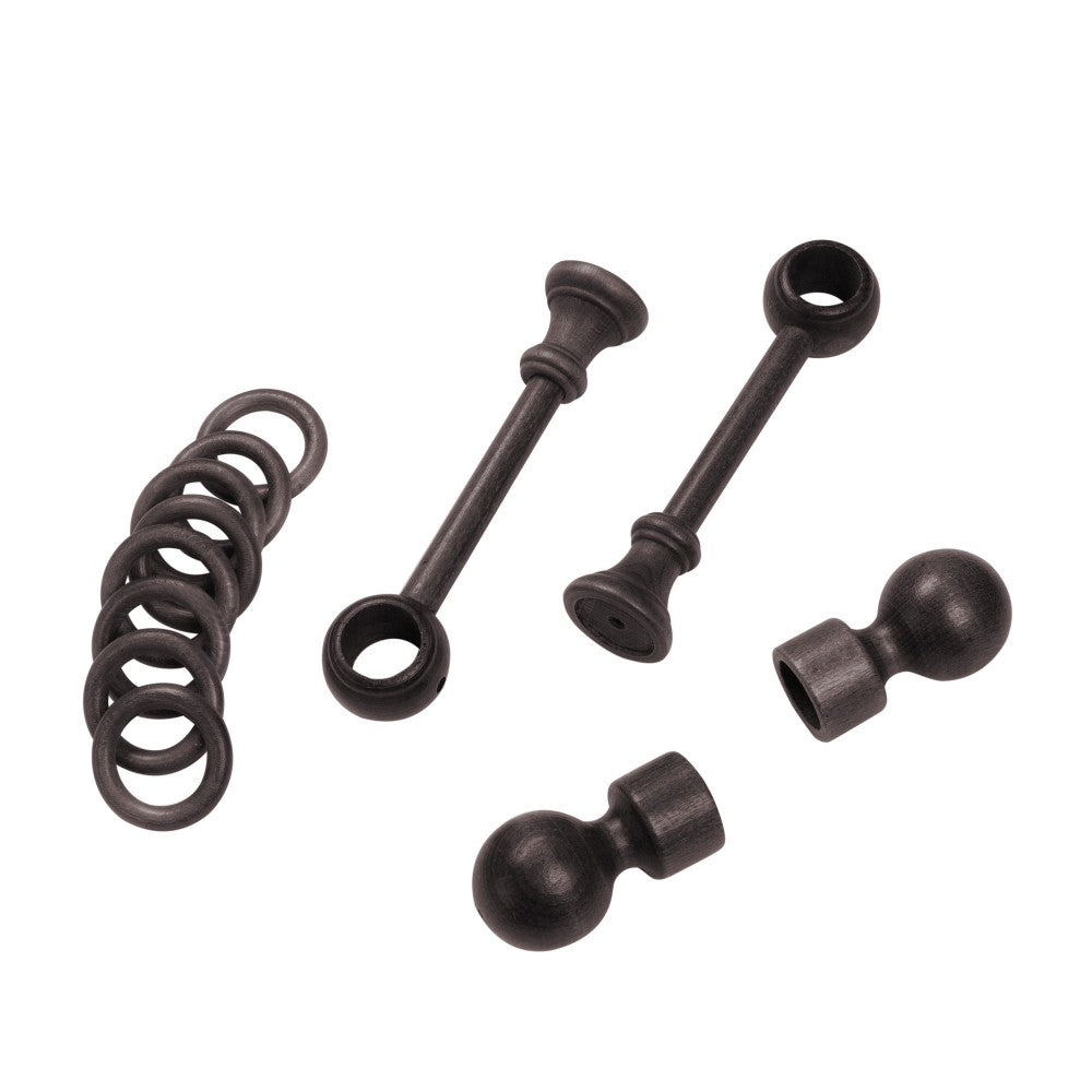 Galerie simpla lemn masiv Giro, consola standard, nuanta wenge, 180 cm - KIT COMPLET
