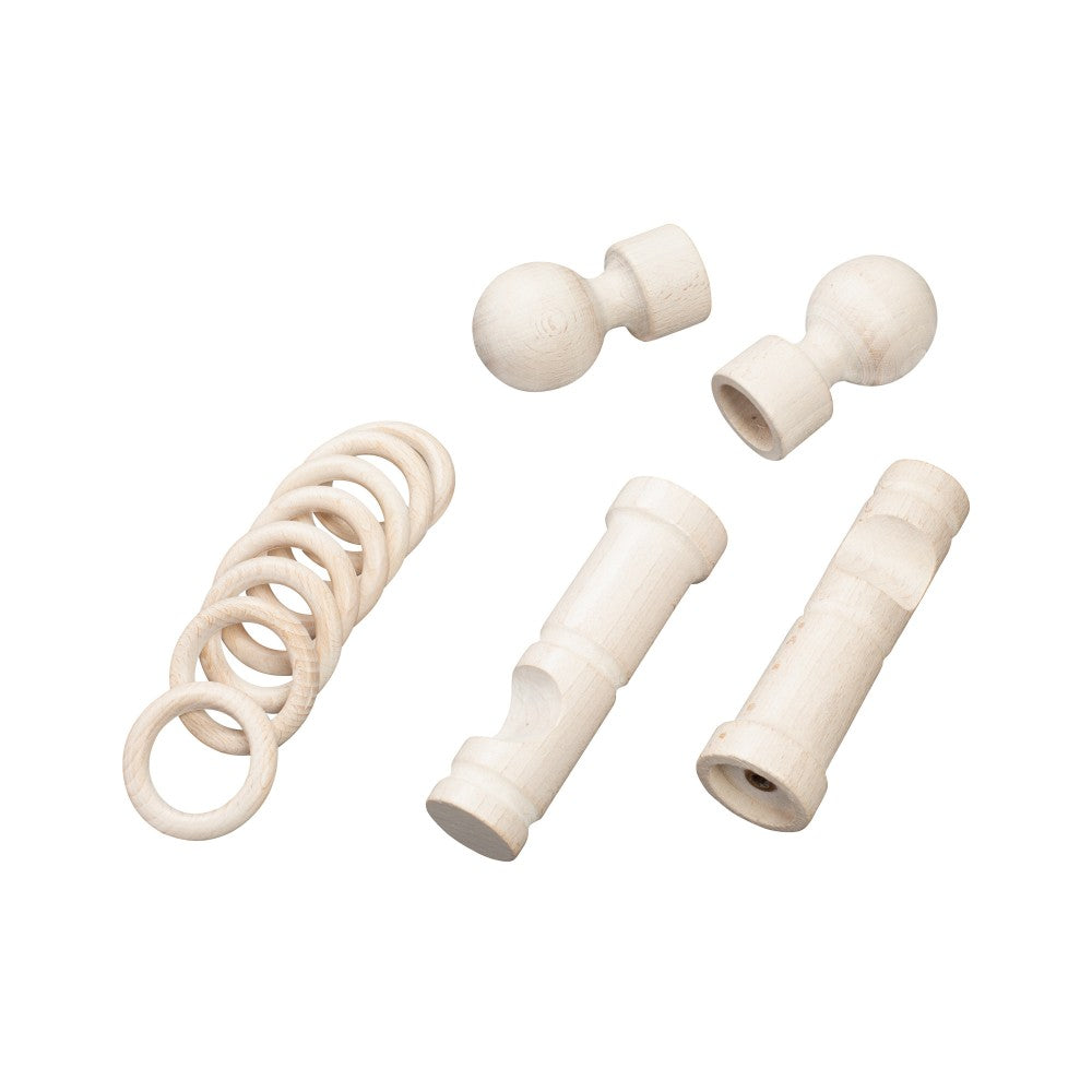 Galerie simpla lemn masiv Giro, consola moderna, nuanta alb-antic, 260 cm - KIT COMPLET